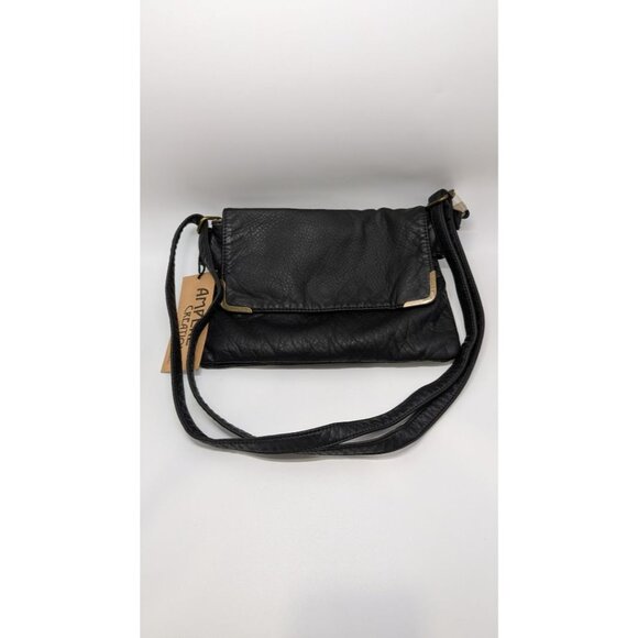 AMPERE Creations Black Soft Vegan Leather Crossbody Purse - Picture 1 of 4